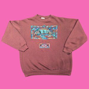 Vintage 1990's Alaska, Brown Crewneck Size L